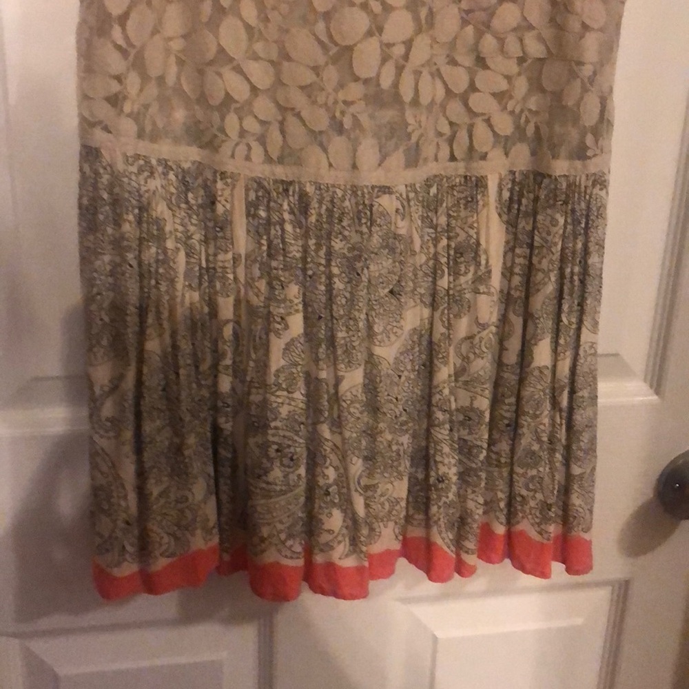 Free People Large babydoll lace and print top - Picture 3 of 5
